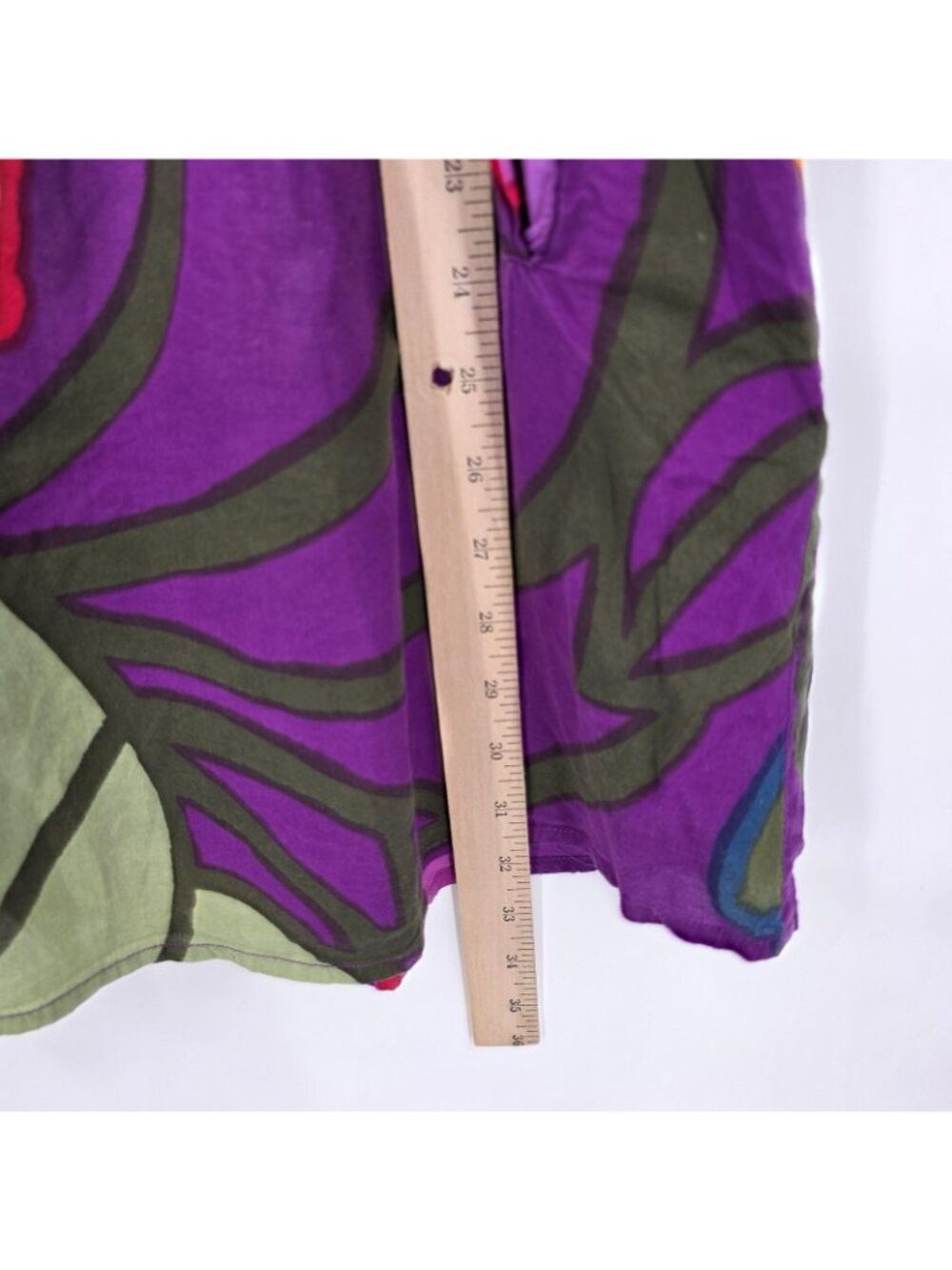 Soft Surroundings Tunic Shirt Women L Purple Floral Pockets Boho Artsy Lagenlook - Picture 14 of 15